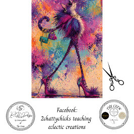 Whimsical Fashion Boutique Cat Decor  Seidenpapier