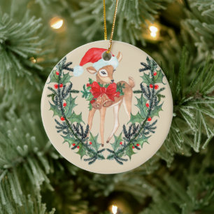 Whimsical Fawn Kreath Keramik Ornament