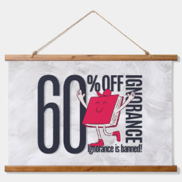 Whimsical Feather Education Ignorance Banned Wood  Wandteppich Mit Holzrahmen