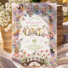 Whimsical Feengarten 1. Geburtstag Einladung
