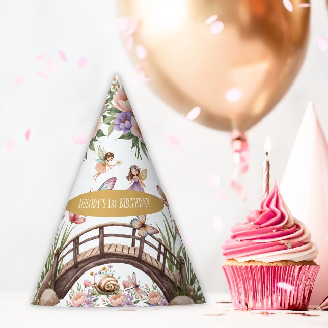 Whimsical Feengarten 1. Geburtstag Partyhütchen (Von Creator hochgeladen)
