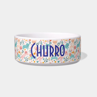 Whimsical Feline Garden Cat Bowl Napf