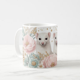 Whimsical Ferrets und Blumenfantasy Kaffeetasse