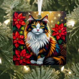 Whimsical Festive Cats Christmas Personalized Ornament Aus Metall