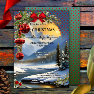 Whimsical Festive Retro Weihnachtsabend Party Einladung