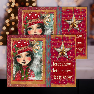Whimsical Festive Weihnachtsdecoupage Seidenpapier