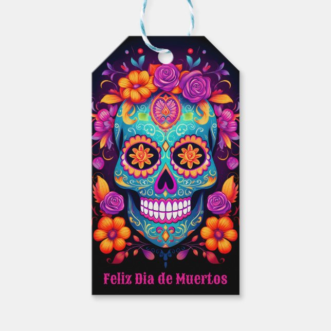🌹 Whimsical Fiesta: Sugar Skull Serenade 🌹 Geschenkanhänger (Vorderseite)