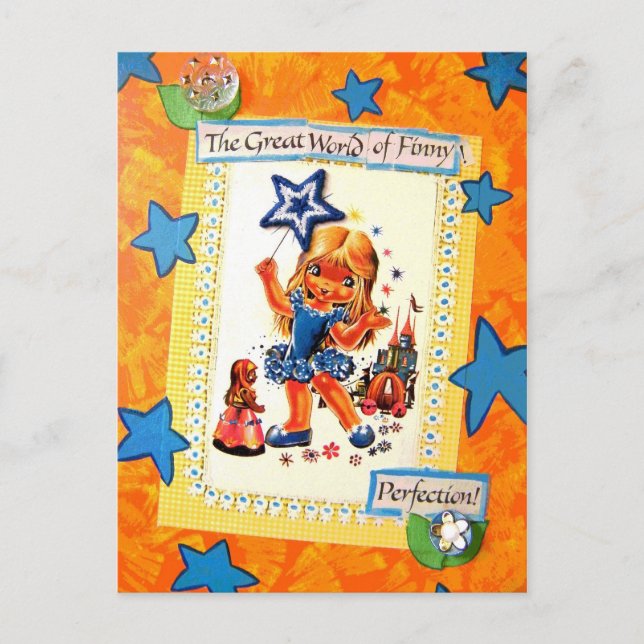 Whimsical Finny - Vintag Postkarte (Vorderseite)