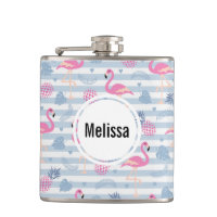 Whimsical Flamingo & Ananas Muster