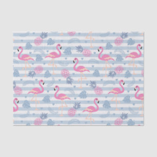 Whimsical Flamingo & Ananas Muster Seidenpapier