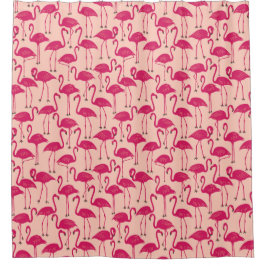 Whimsical Flamingo | Tropical Bathroom Hot Pink Duschvorhang