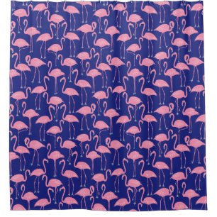 Whimsical Flamingo Tropisches Badezimmer Küste Duschvorhang
