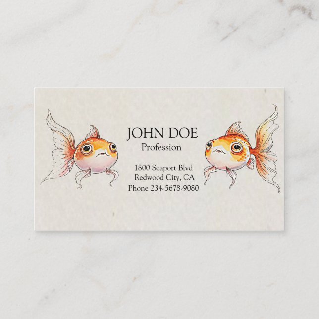 Whimsical Floating Goldfish Visitenkarte (Rückseite)