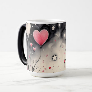 Whimsical Floating Heart Liebe Verwandlungstasse