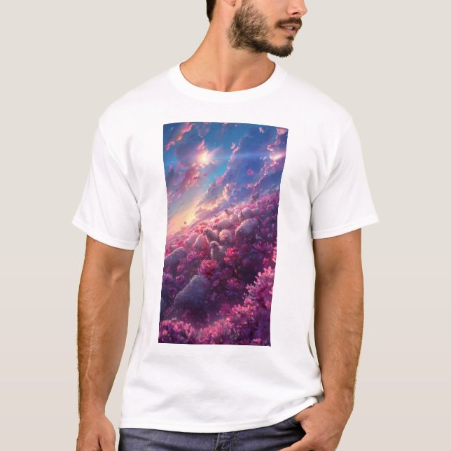 Whimsical Flock Sheep Illustration T - Shirt (Vorderseite)