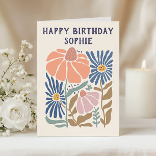 Whimsical Floral Alles Gute zum Geburtstag Karte