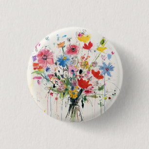 Whimsical floral, blumig button