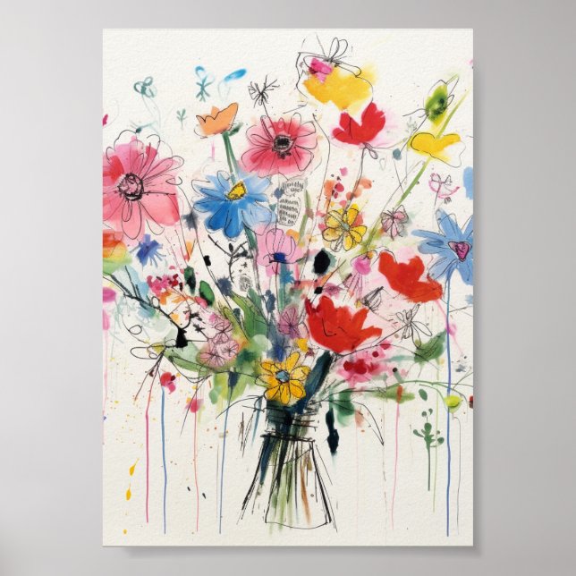 Whimsical floral, blumig poster (Vorne)