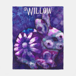Whimsical Floral Bunny Rabbit Personalisiert Fleecedecke