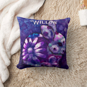 Whimsical Floral Bunny Rabbit Personalisiert Kissen