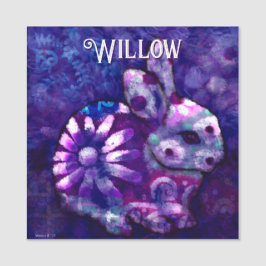 Whimsical Floral Bunny Rabbit Personalisiert Namensschild