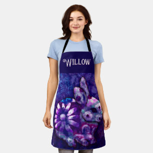 Whimsical Floral Bunny Rabbit Personalisiert Schürze