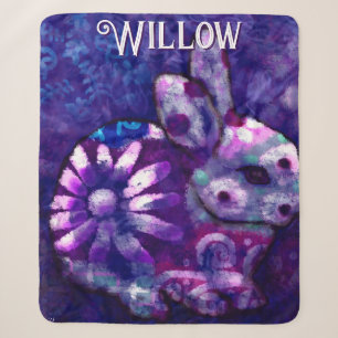 Whimsical Floral Bunny Rabbit Personalisiert Sherpadecke