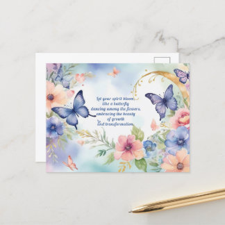 Whimsical Floral Butterfly Art Zeitlose Schönheit Postkarte