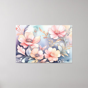Whimsical Floral Butterfly Kunst, Dichtung und Mus Leinwanddruck