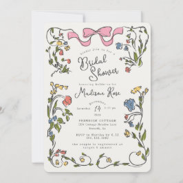 Whimsical-Floral-Doodle-Hochzeitsdusche-Einladung Einladung