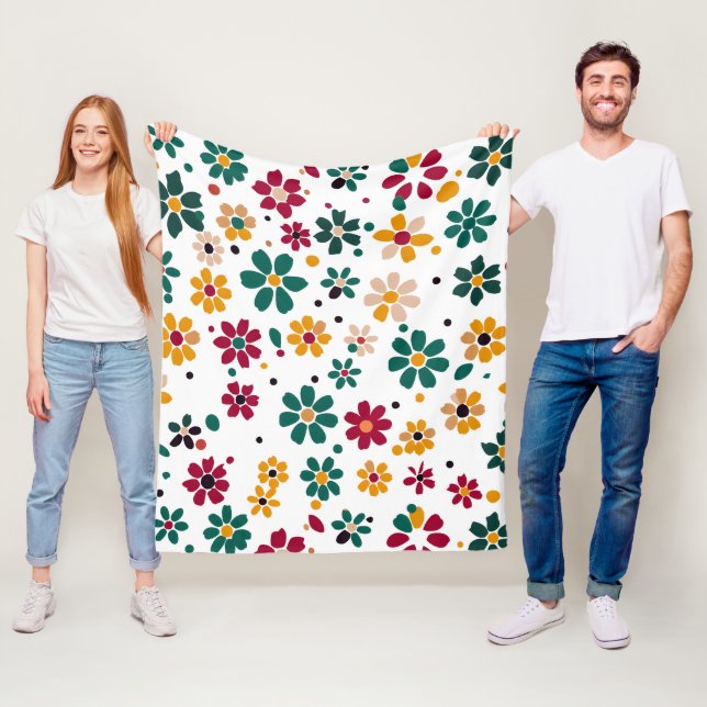 Whimsical Floral Dots Fleecedecke (Beispiel)