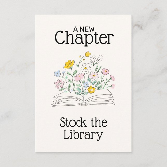Whimsical Floral Ein Neues Kapitel Junggesellinnen Begleitkarte (Vorderseite)
