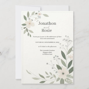Whimsical Floral Elegante Hochzeit Einladung