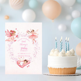 Whimsical Floral Fairy Kids Birthday Einladung