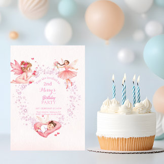 Whimsical Floral Fairy Kids Birthday Einladung