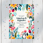 Whimsical Floral Fiesta Wedding Foto und QR Code Einladung<br><div class="desc">Fügen Sie Ihrer Feier eine Touch der Eleganz hinzu, mit diesem floralen Fest in Aquarellfarben. Das lebendige, handbemalte Blumendesign wird mit einer anpassbaren Fotoplatte und einem QR-Code auf der Rückseite gepaart. Der QR-Code verlinkt auf weitere Details wie Anfahrtsbeschreibung und Unterkunftsmöglichkeiten, um sicherzustellen, dass Ihre Gäste über alle Informationen verfügen, die...</div>