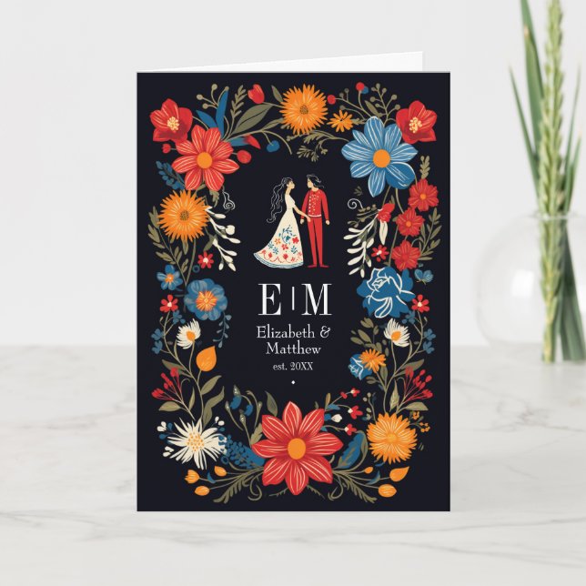 Whimsical Floral Fiesta Wedding Programm (Vorderseite)