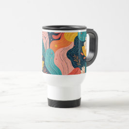 Whimsical Floral Flow Mug Reisebecher