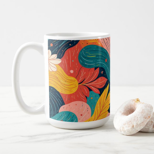 Whimsical Floral Flow Tasse (Mit Donut)