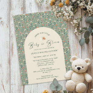 Whimsical Floral Garden Baby in Blütendusche Einladung