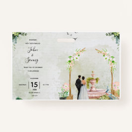 Whimsical Floral Garden Wedding Invitation – Elega Ausweis