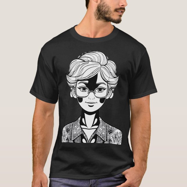 Whimsical Floral Harmony Charakter T-Shirt (Vorderseite)