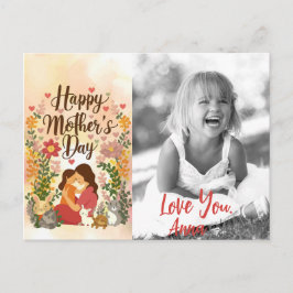 *~* Whimsical Floral Heart Mother's Day AP72 Foto Feiertagspostkarte