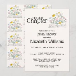 Whimsical Floral Her Next Chapter Bridal Shower Einladung