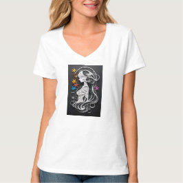 "Whimsical Floral Maiden" T-Shirt