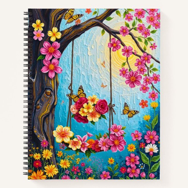 Whimsical Floral Notebook/ Niedliche Blume Notizbuch (Vorderseite)