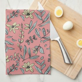 Whimsical Floral on Blush Kitchtuch Geschirrtuch