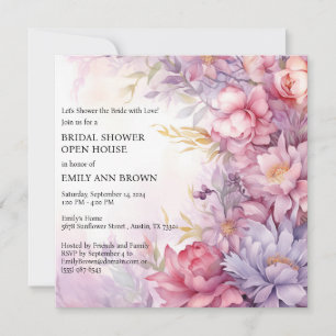 Whimsical Floral Open House Brautparty Einladung