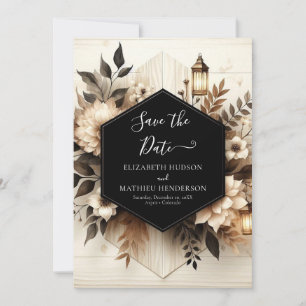 Whimsical Floral Rustic Wedding Save The Date