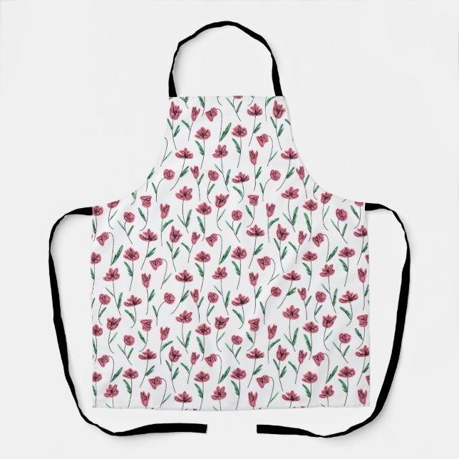 Whimsical Floral Schürze - Scribbly Flowrers Koch (Vorderseite)